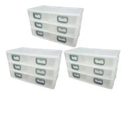 Comprar Kit 3 Gaveteiro Plástico Mini Pequeno Transparente 6 Gavetas no Mercado Livre