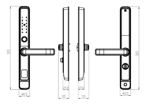 Imagen 3 de 6 de Cerradura Digital Keyplus Baling T6 Huella/bluetooth