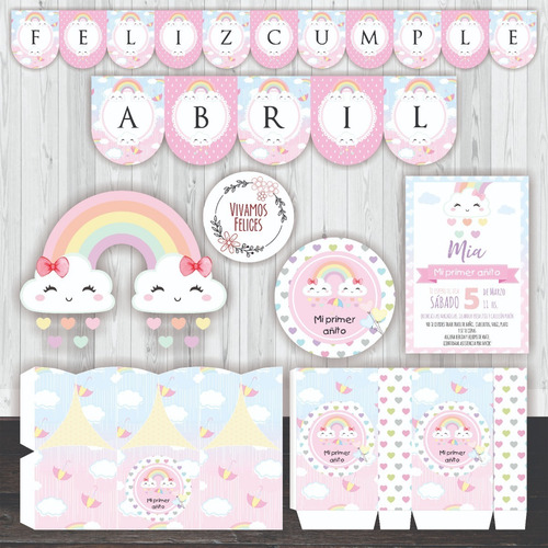 Kit Imprimible Lluvia De Amor Cumpleaños