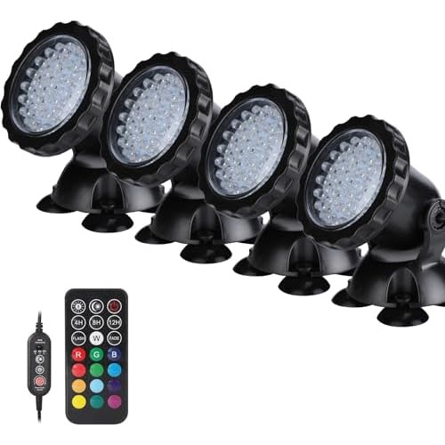 Luces De Estanque Subacuáticas 36 Bombillas Led Con Temporiz
