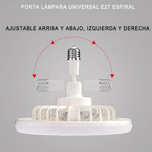 Ventilador Multifunción Con Foco Led De 30 W, Estructura E27