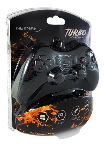 Joystick Gamepad Gamer Turbo Netmak Pc Usb Dual Shock
