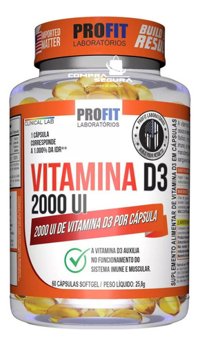 Vitamina D3 Profit 2000ui Profit De 60 Cápsulas 