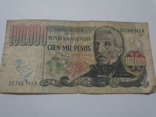 Argentina Billete De 100.000 Pesos Ley Serie A Y B