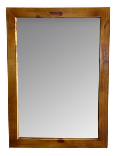 Espelho De Vidro Decorativo Com Moldura De Madeira 65 X 45