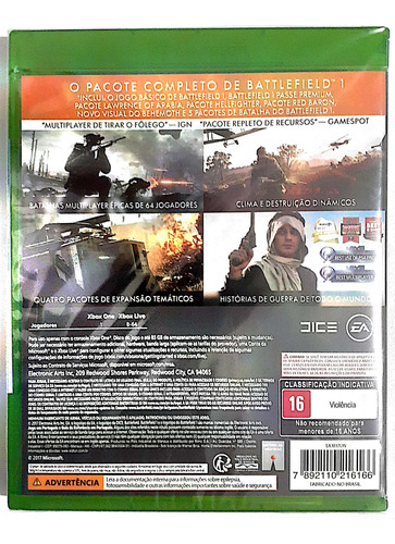 Jogo Battlefield 1 Revolution Xbox One Lacrado.