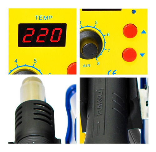 Imagen 3 de 7 de Estacion Pistola Calor Rep Electronica Baku 858l