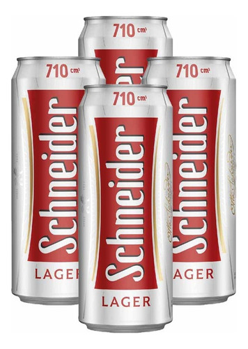 Cerveza Schneider Rubia 710ml Pack X4 Latas Puro Escabio