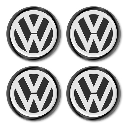 Emblema Adesivo Resinado Volkswagen Vw Calota 48mm  4 Pçs