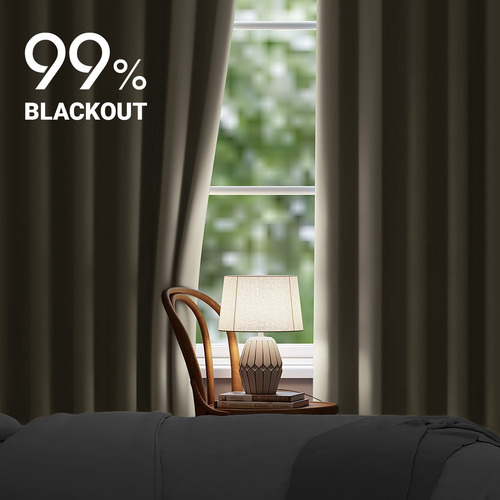 1 Panel Cortina Blackout Gruesa Con Ojales 135x230 Cm Lisa Crema