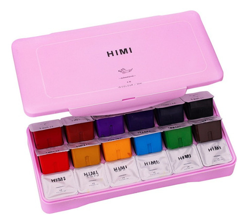 Himi Miya Gouache - Set 18 Colores/30ml Jelly Cup - Rosa