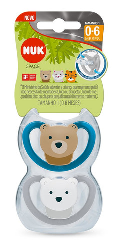 Imagem 7 de 7 de Kit 2 Chupetas Space Boy Ursinho Azul 0 A 6 Meses S1 - Nuk
