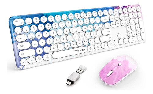 Mobifice Graffiti Blue 2.4g - Juego De Teclado Y Mouse Inalá