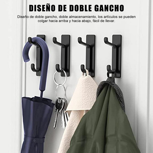 Perchero Pared 4 Pcs Ganchos Abrigos Acero Inoxidable Autoad