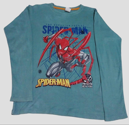 Polo Manga Larga Con Diseño De Spiderman Ideal Para Niños
