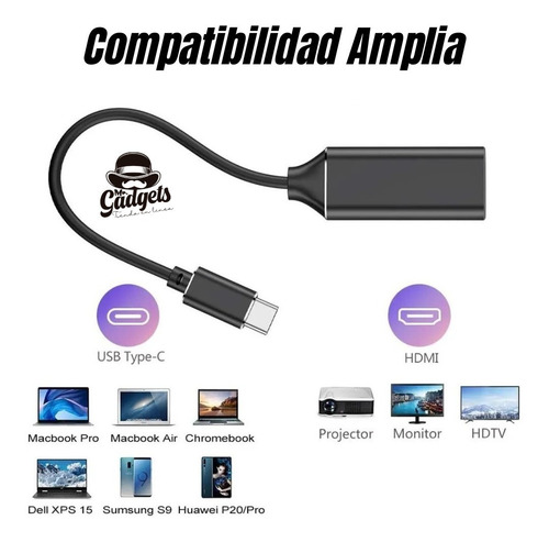 Cable Adaptador Usb C A Hdmi 4k 60hz Aluminio Para Mac iPad