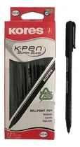 Comprar Bolígrafos Kores Caja De 12 Und Punta Media Azul Y Negro