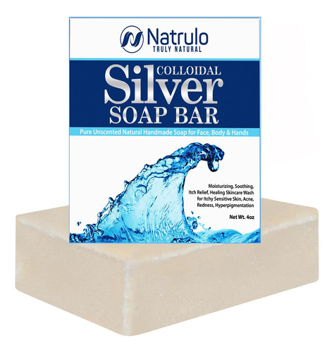 Barra De Jabón Natrulo Coloidal Silver 120 Ml Sin Perfume He