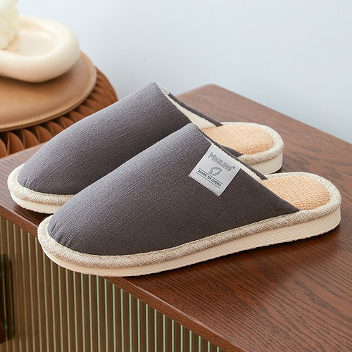 Zapatillas De Lino Otoñales De Algodón Para El Hogar Antides