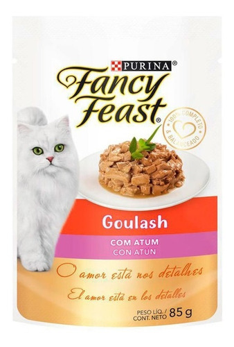 Racão Úmida Fancy Feast Goulash Atum Sachê 10x85gr