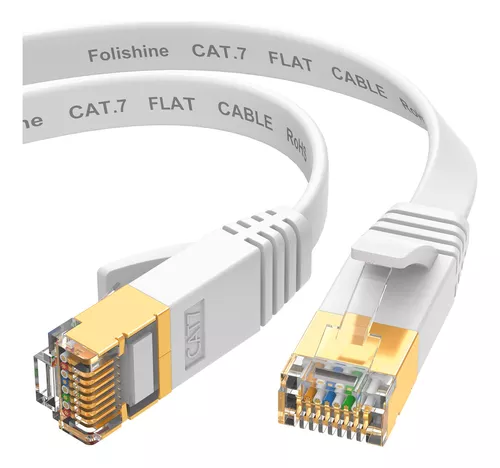  Cable Ethernet Cat 7 de 100 pies para exteriores e interiores,  cable de red de Internet largo de alta velocidad plano de 10 Gbps 600 Mhz, cable  LAN RJ45 Cat7 blindado