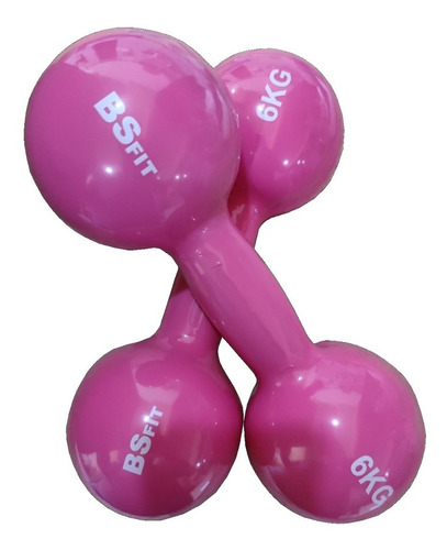 Mancuerna Bs Fit 3030-6bsro Rosa Chicle De 12kg Por 2 Unidades