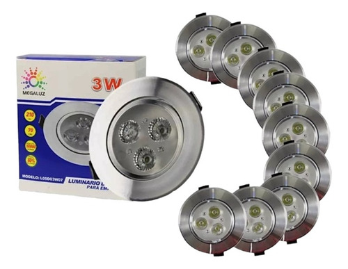 10 Piezas Plafon Led 3w Spot Dirigible Empotrado Paquete