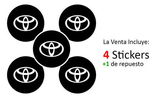 Stickers Toyota Para Copas O Rines Juego X4 +1 De Repuesto
