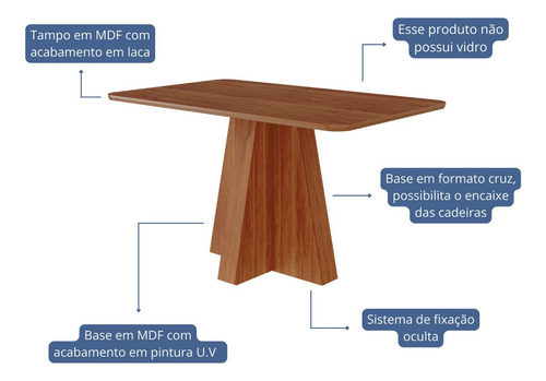Mesa Maite 130 Cm Sem Vidro