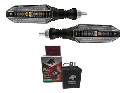 Par Pisca Seta Led Yamaha Fazer 250 2006 Á 2008 Com Rele