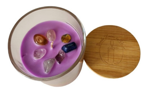 Vela Aromática 7 Chakras, Con Cuarzos