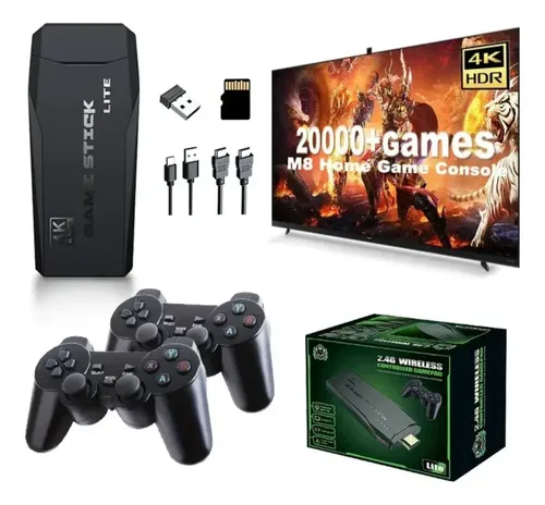 2025 Upgrade Retro Console Game Stick, Retrolink 21.000 Juegos Clásicos, Plug & Play para TV HDMI con 2 mandos inalámbricos, ideal para familias y fiestas de juegos 2025 Upgrade Retro Console Game Stick, Retrolink 21.000 Juegos Clásicos, Plug & Play para TV HDMI con 2 mandos inalámbricos, ideal para familias y fiestas de juegos