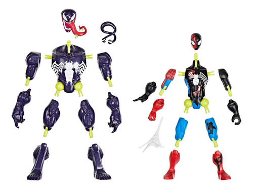 Homem-aranha Marvel Mixmashers Venom Vs Venomized, Figura E