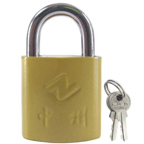 Imagen 1 de 5 de Candado Bronceado Lockers 32 Mm Hierro Reforzado Valija
