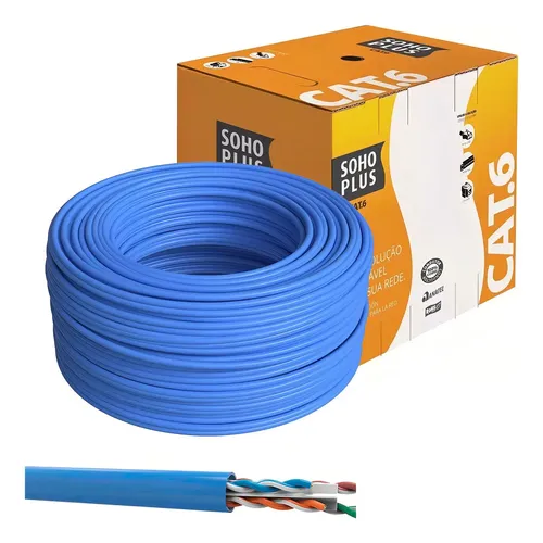 Cabo de Rede Furukawa Soho Plus Cat6 200m Azul RJ45 Cobre UTP