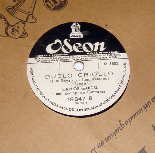 Carlos Gardel Mi Noche Triste 78 Rpm 10'' Kktus