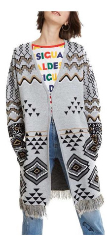 Suéter Desigual Gris Mujer Largo