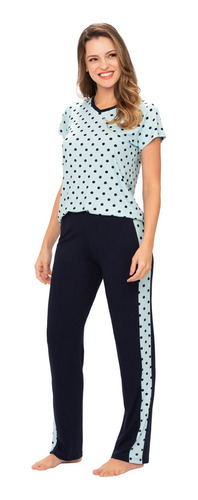 Pijama Feminino Calça Com Manga Curta Viscolycra 225126