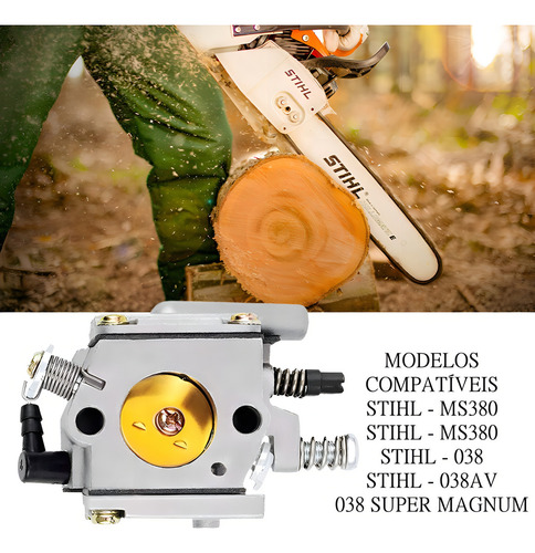 Carburador compatible con motosierra Stihl 038 Ms380 Ms381