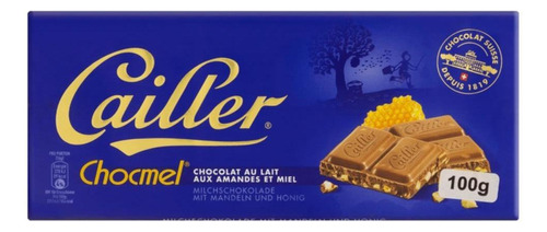 Chocolate Suíço Cailler Ao Leite Amêndoas E Mel Barra 100g