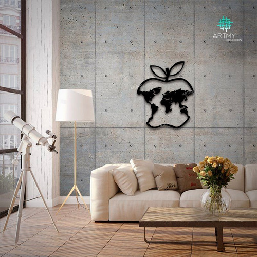 Cuadro Decorativo Recamara Sala Madera Mdf / Manzana Apple 