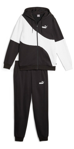 Conjunto Negro Puma Power Cat Sweat Suit Hombre