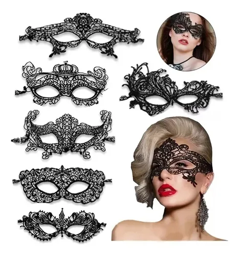 comprar 6pcs Máscara Para Mujer Encaje Carnaval Mardi Gras Disfraz