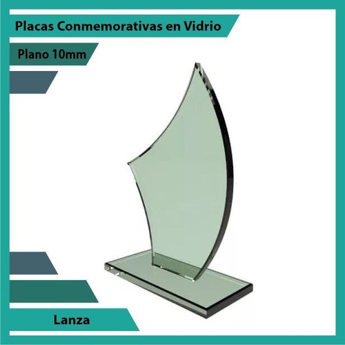 Premiación En Cristal Lanza Pulido Plano 10mm