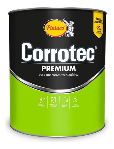 Pintura Corrotec Premium Negro 200 1/4 Gal Pintuco