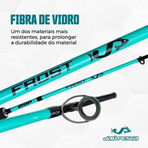 Kit Pesca Vara 1,80m 25lbs E Molinete 3000 6kg E Linha Mono