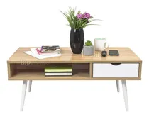 Comprar Mesa De Centro Minimalista Melamina Mueble Tv Color Marrón Claro