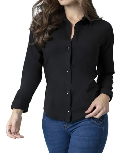 Camisa Negra Dama Manga Larga