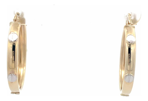 Aretes Cartier Oro 10 K, Argolla 2.5 Cm