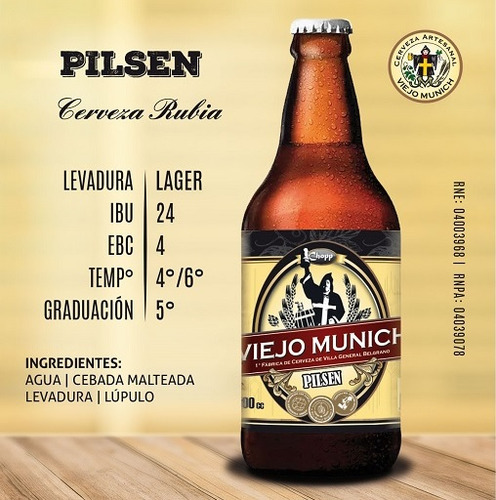 Cerveza Viejo Múnich 6x500cm3 Artesanal + Maní X500gr Regalo